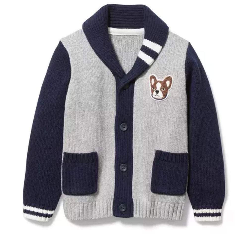 Boy Heather Grey Frenchie Shawl
Cardigan by Janie and Jack  6-12 months